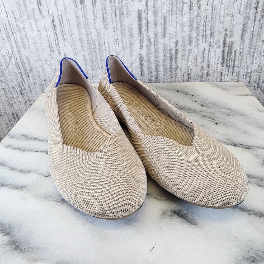 Rothy's The Flat Ecru Textile Ballet Flat Comfort Shoes Women’s US 8.5